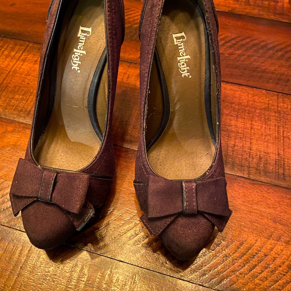 Limelight brown suede heels.